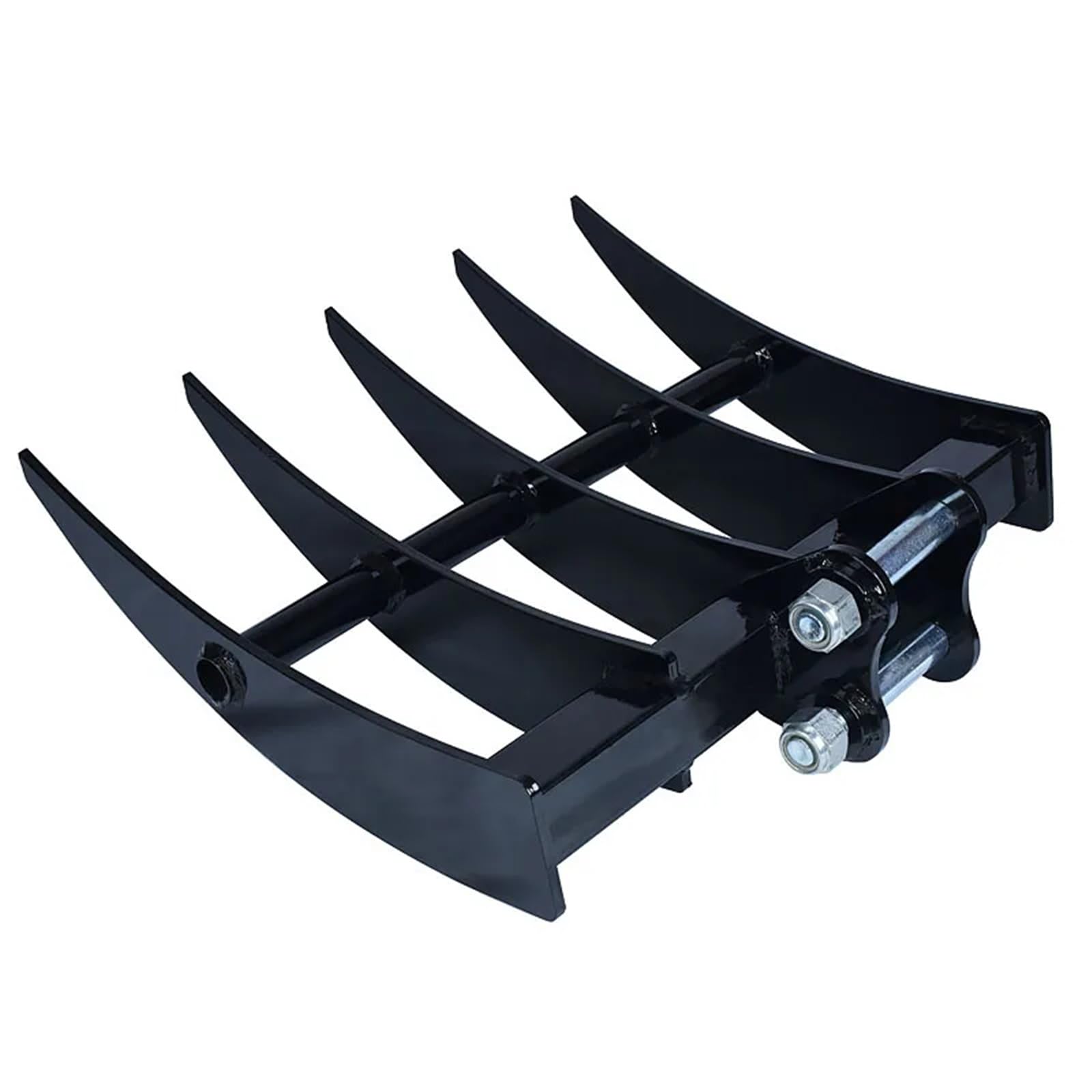 Rastrillo de Suelo de Acero Compatible con miniexcavadora | Implemento de rastrillo de acero for el cuidado del césped y la limpieza de sitios agrícolas.(Rake grey)