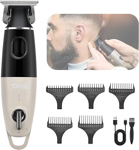 DSP Mini Hair Trimmer for Men Electric Balding Clippers Zero Gapped Mustache Trimmer with 1-3mm Limit Combs, USB Type-C (Green)