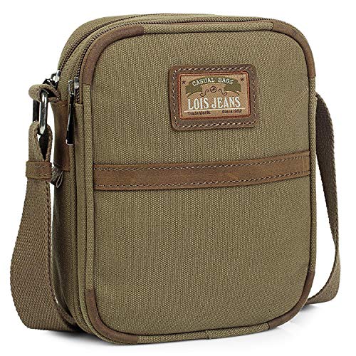 Lois: Bandolera pequeña de Hombre. Bolso de Mano. Bolsa Mensajero al Hombro