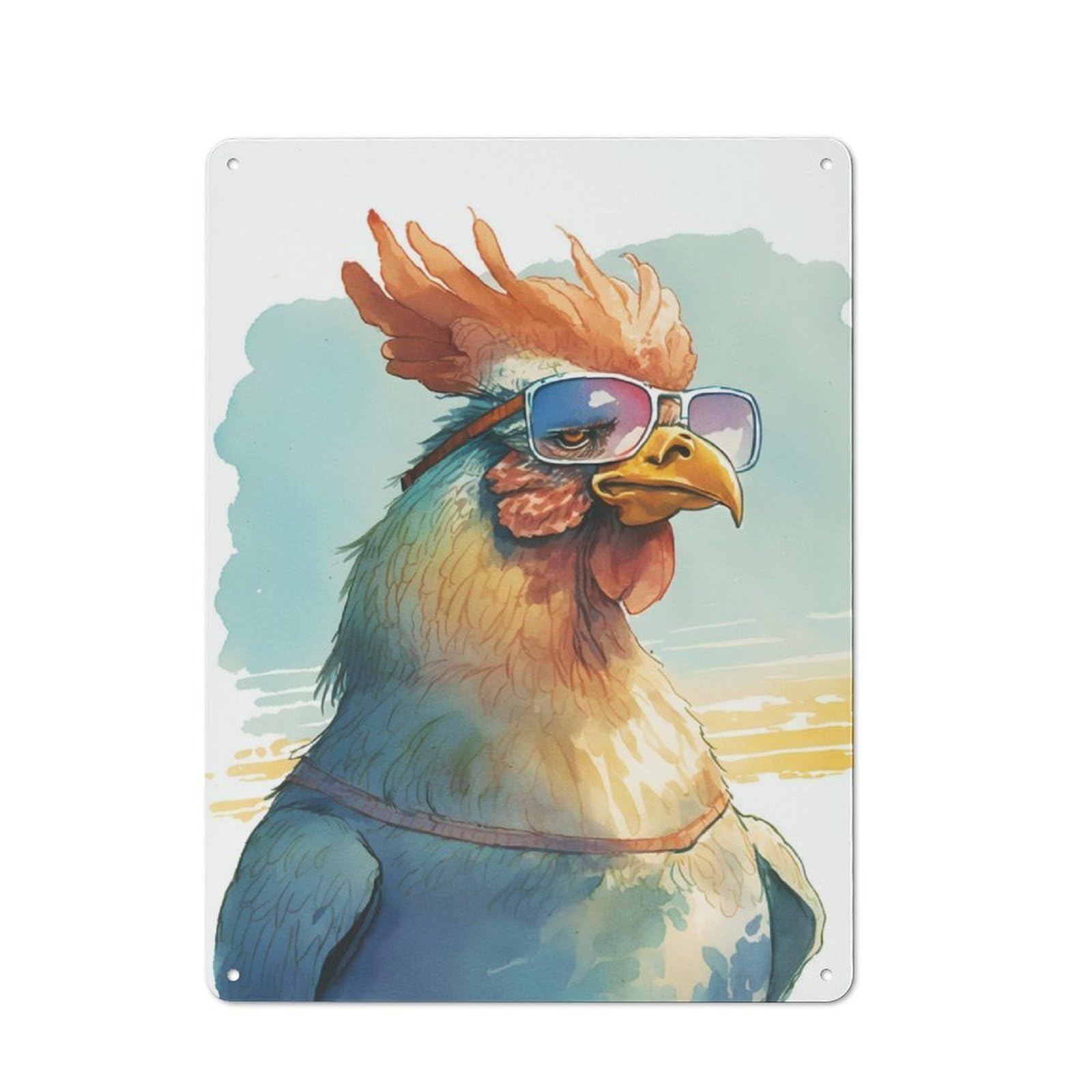 Junmoney Funny Rooster Tin Sign 40X30cm With For Workshop Wall, Vintage Decor, For Metal Sign Collectors, For Garage And Workshop Walls