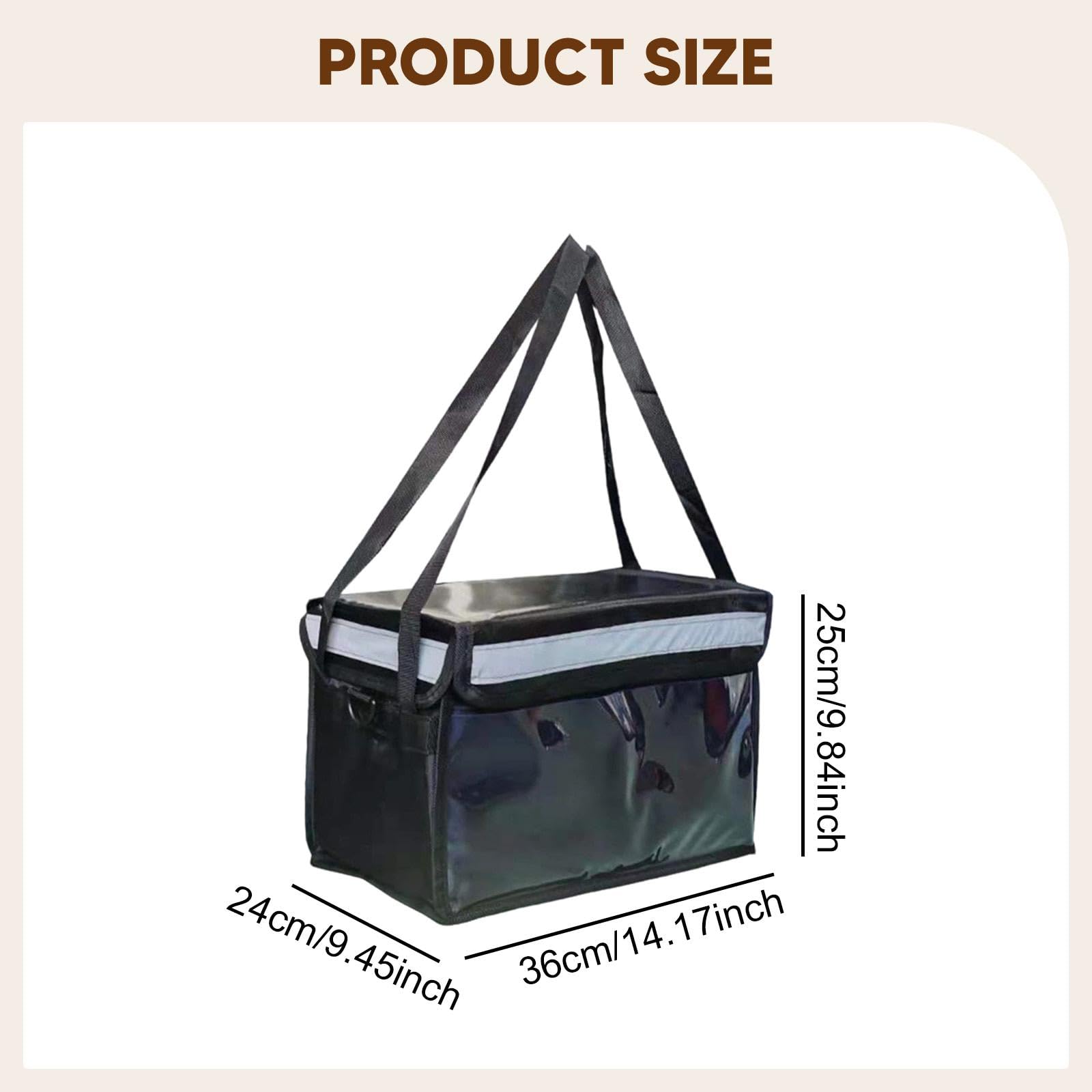 perfk Borsa termica per la consegna di cibo con supporto inferiore, multiuso, robusta, professionale, borsa termica per, per catering