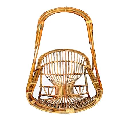 Bamboo jhula Bamboo Rattan Cane Hammock Swing Chair with Seating Cushion