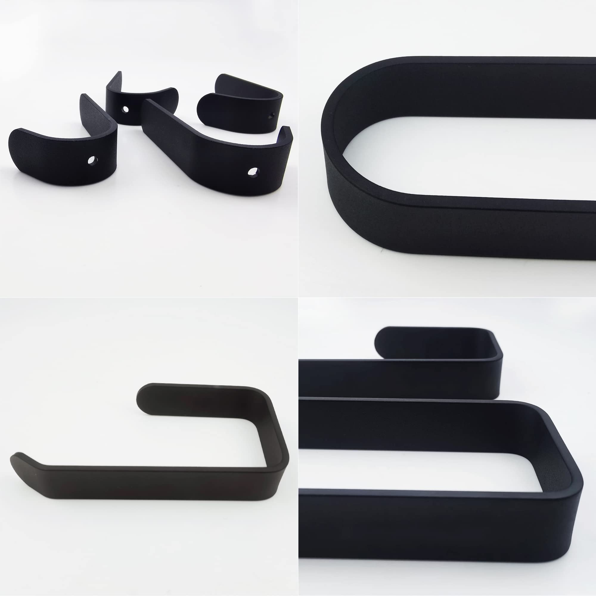 Set di accessori da bagno nero opaco 7 pezzi hardware adesivo portasciugamani carta igienica ganci per accappatoio