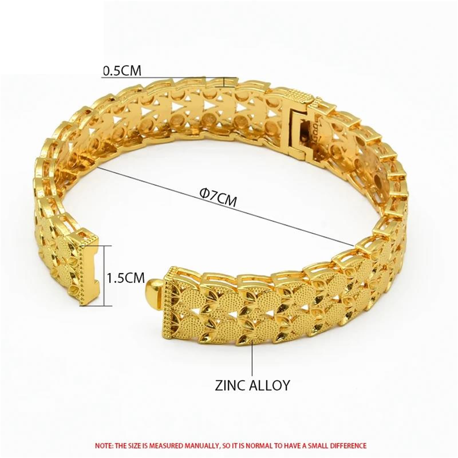 LLXYWJ Bracciale Rigido Regolabile da Donna Color Oro Largo 13 mm, caratterizzato da Un Polsino in Stile Designer per Una Dichiarazione di gioielleria Bohémien