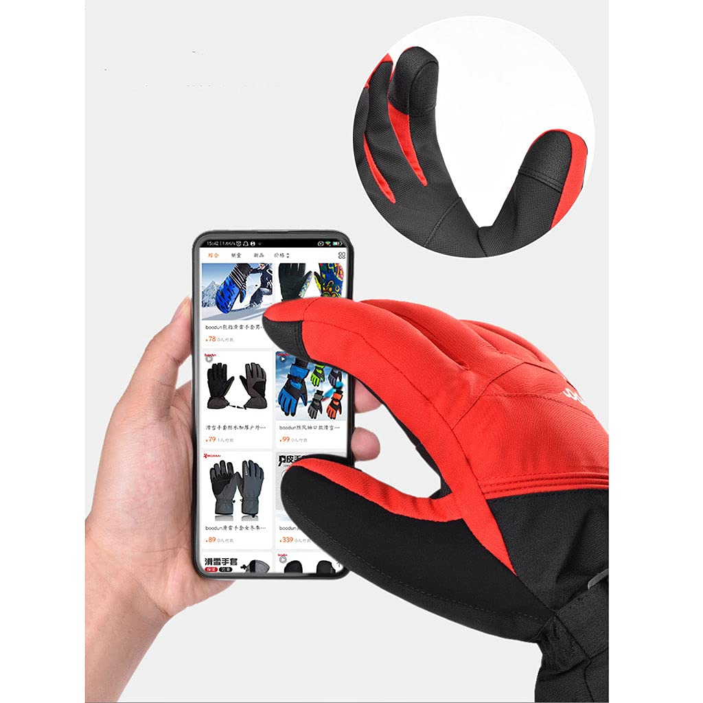 Guantes de esquí de invierno, cálidos, resistentes al frío, resistentes al viento, para hombres y mujeres, diseño integrado, además de forro de terciopelo para mayor comodidad