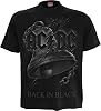 ACDC - Back in Black Torn - Front Print T-Shirt Black