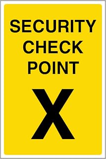 V Safety Security Check Point X 100 x 150 mm - Self Adhesive Vinyl