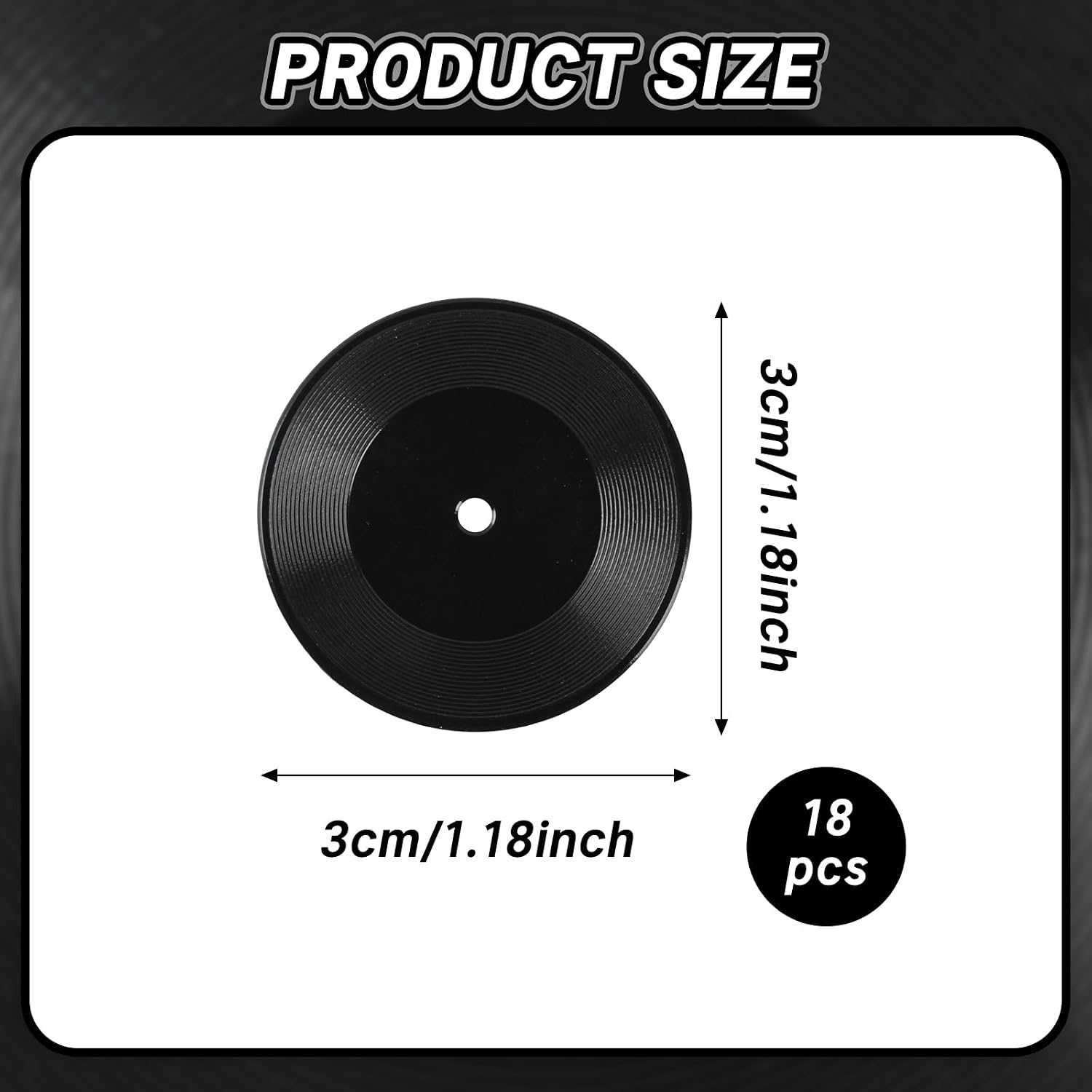 18Pcs Mini Vinyl Records Miniature Records Black Plastic Tiny Music Room Furniture Decor for Home House Grocery Photography Part