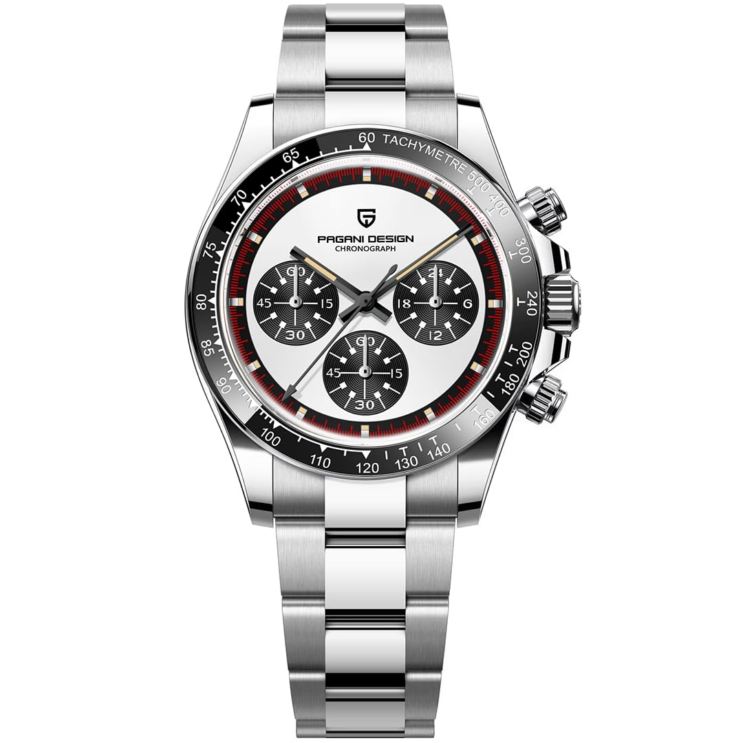 Pagani Design Orologio da uomo Zaffiro Sport Orologio al Quarzo Orologio da uomo in acciaio inossidabile Orologio impermeabile VK63 Movimento Moda Cronografo