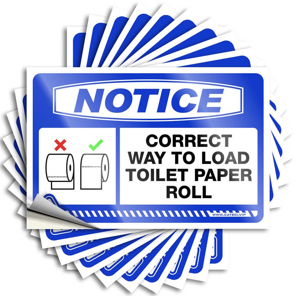 Tattoo Upgrades Waterproof Vinyl Sticker | Notice Correct Way to Load Toilet Paper Roll Plastic Garage for Gamer DIY Projects(6X9CM)