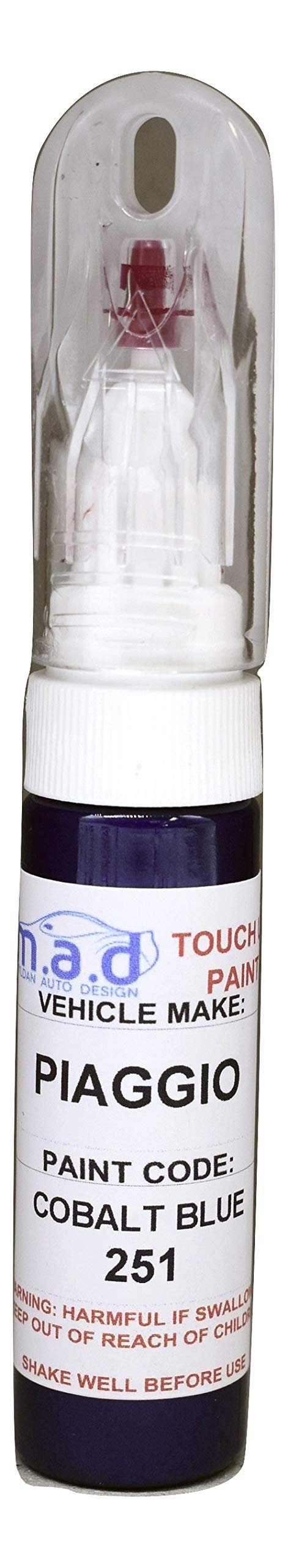 M.a.d Myldan Auto Design Blue Touch Up Paint Pen For Piaggio Vespa Cobalt - 251 Paint Touch Up Pen Motorbike Bike Scooter (Just Paint)