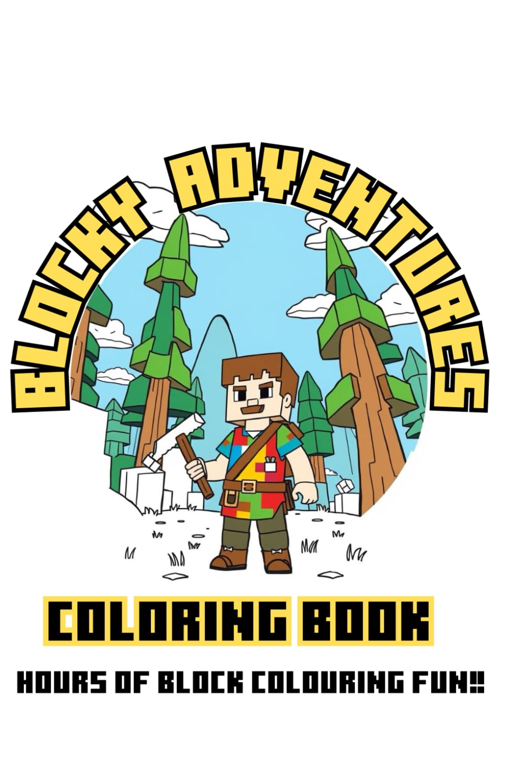 BLOCKY ADVENTURES COLOURING BOOK