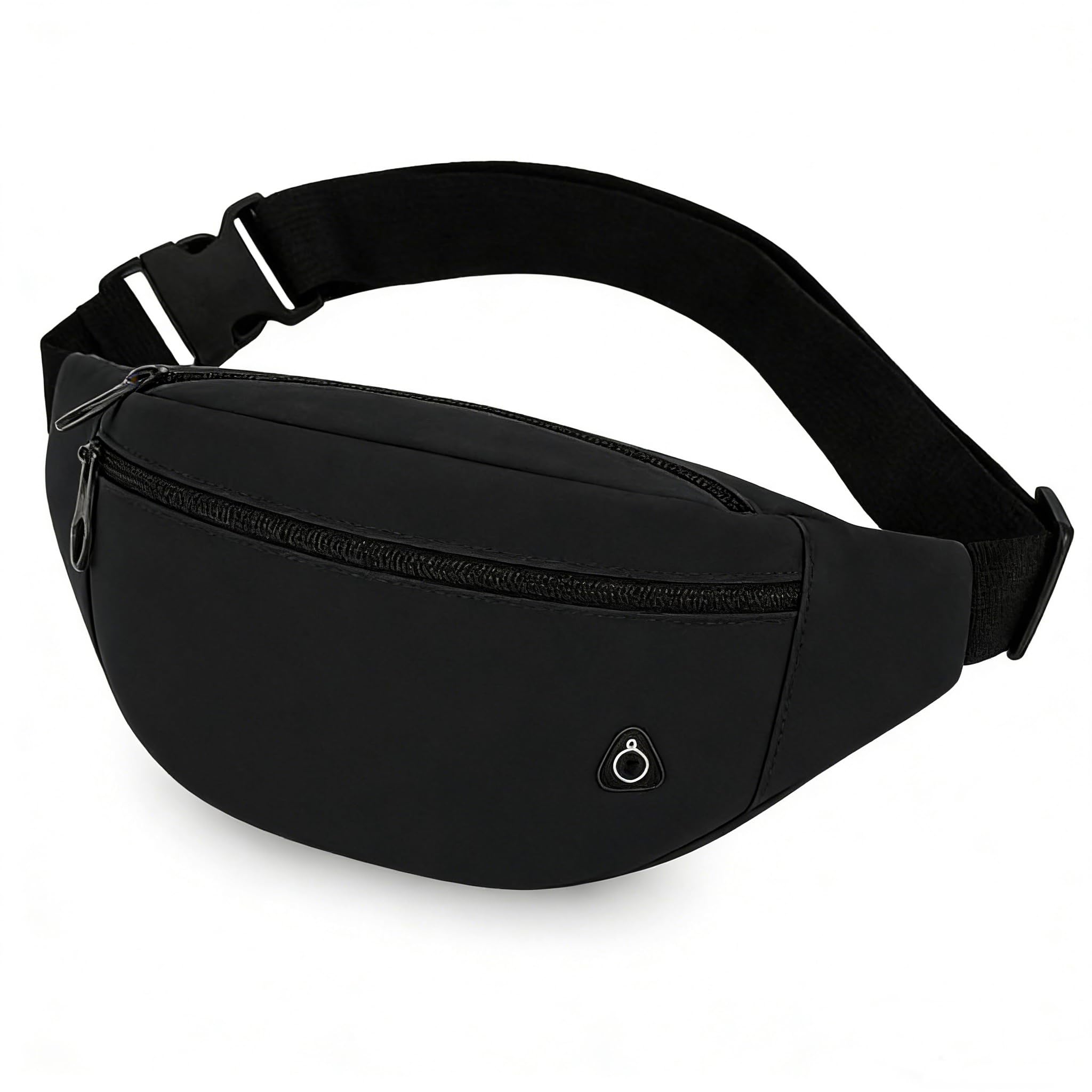 LUCTHY Bum Bag Fanny Pack for Men Women, Lightweight Waist Bag Crossbody Chest Bag with Headphone Jack, Secure Bumbag Waist Travel Belt Bag for Running Walking Hiking Everyday Use (Black)