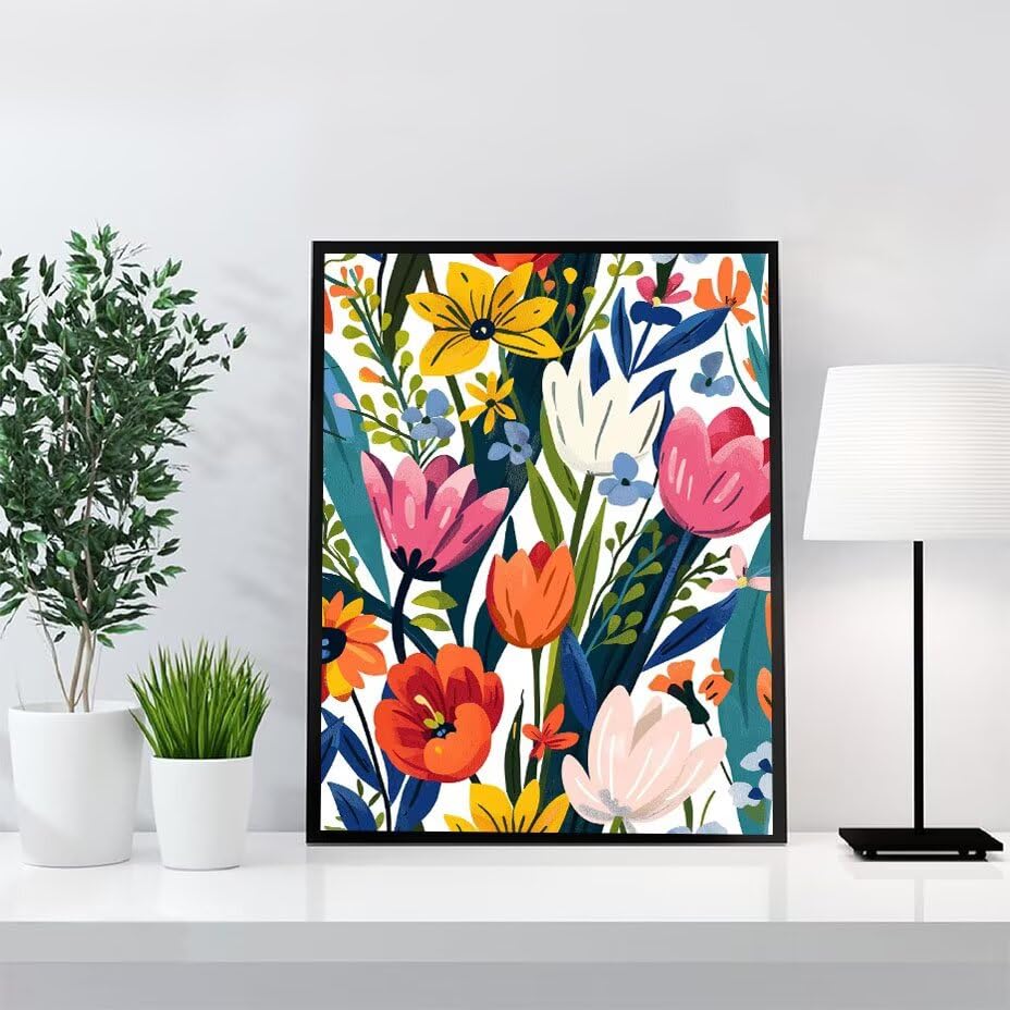 Loisirs Créatifs Adultes Diamond Painting Fleurs - Kit Broderie Diamant Grand Format