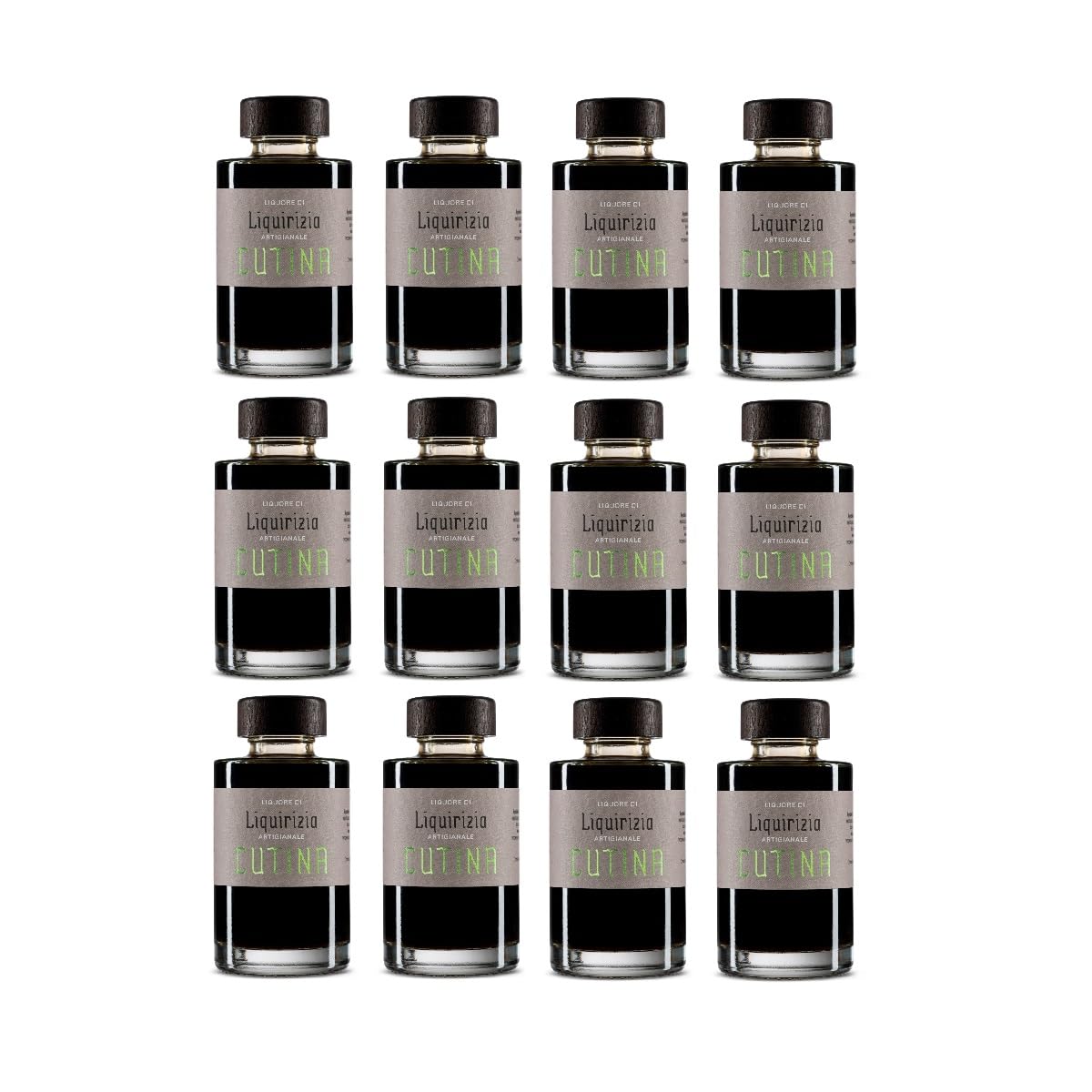 Liquirizia Cutina | Liquore Artigianale LIQUIRIZIA 100 ML | 30% Vol |12 BOTTIGLIE DA 100 ML/1,2 LT | Dolce inteso e Naturale | Ricetta Abruzzese Tradizionale | Made in Italy (BOX 12 BOTTIGLIE)