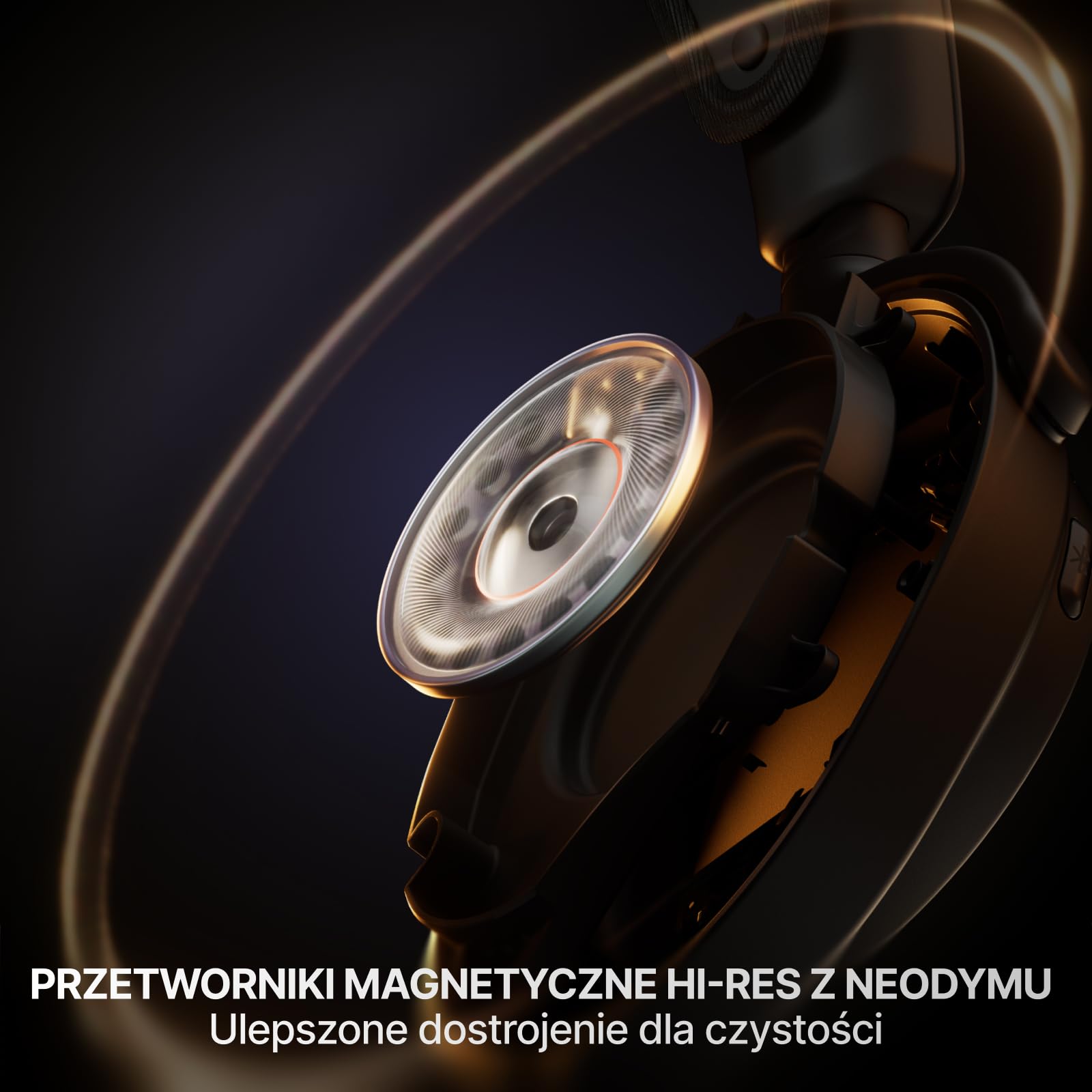 SteelSeries Arctis Nova Pro Omni – Bezprzewodowy dźwięk Hi‑Res, 96kHz/24bit, ANC, mikrofon ClearCast Pro, redukcja szumów AI, aplikacja mobilna, Mix 2,4GHz + BT, OmniPlay PC+PS5+Xbox – Midnight Blue