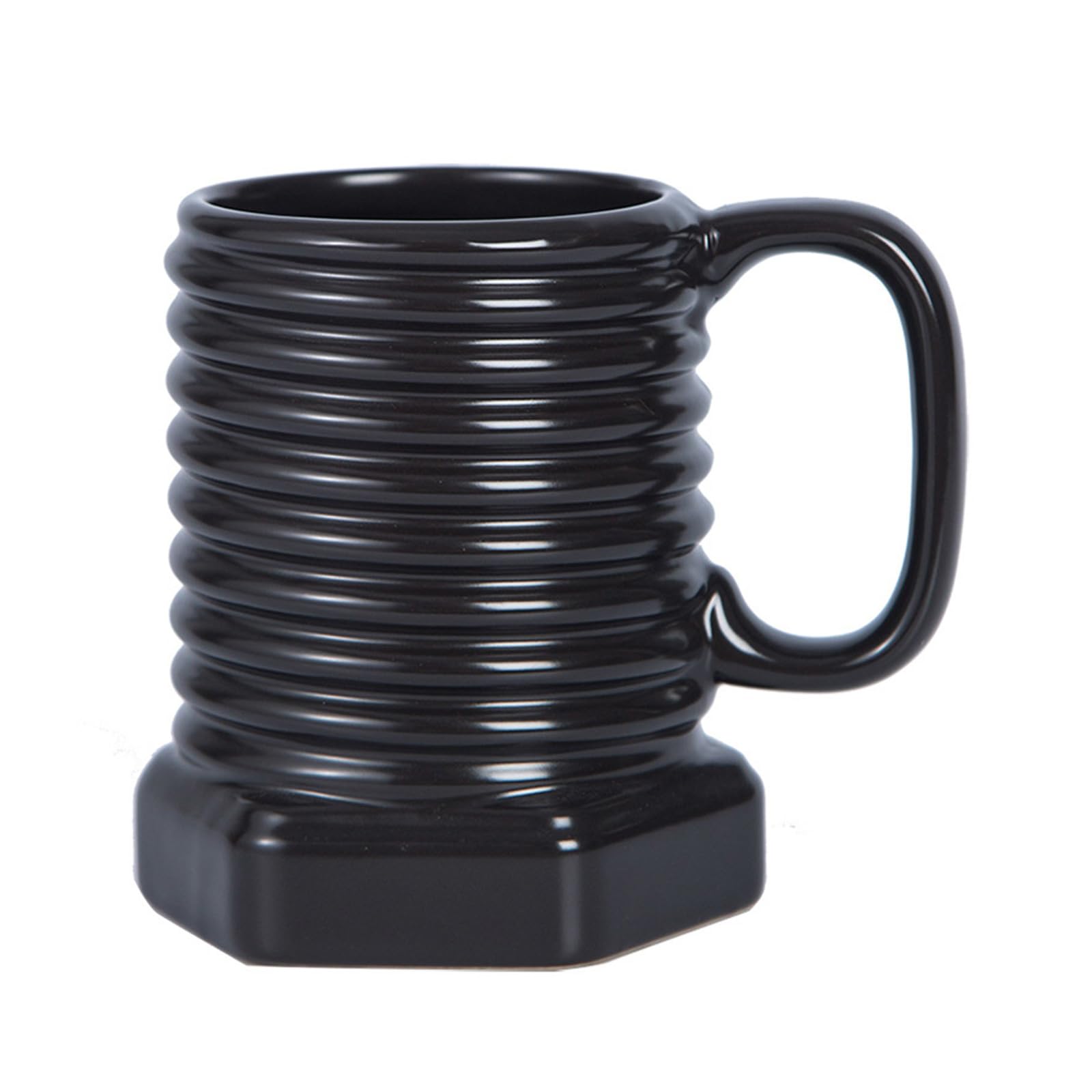 LUCKGONI Unique Screw Shape Ceramic Coffee Cup with Ergonomic Handle Water Drinking Cup Suitable for Enhanced Grip and Styles