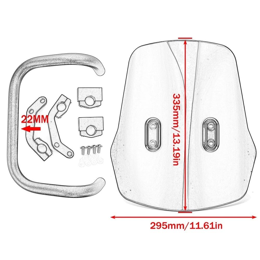 Dla CRF 250L 250S 250M 300L 2021-2023 Szyba Motocyklowa Szyba Motocyklowa(A with Bracket)