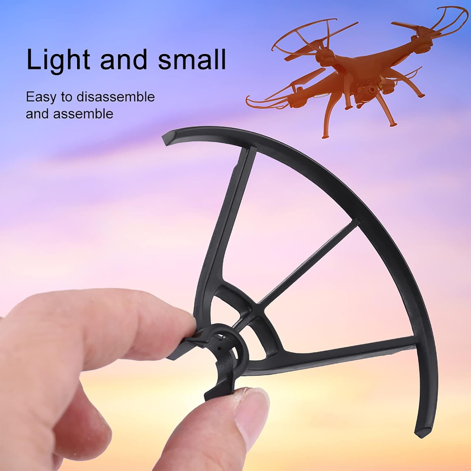 Pilipane 4PCS Drone Propeller Protector for DJI Tello, Crash Resistant and Easy Install, Propeller Guard Anti-Collision Bumper and Quick Release, for DJI Tello Drone Beginner Indoor Practice, Black