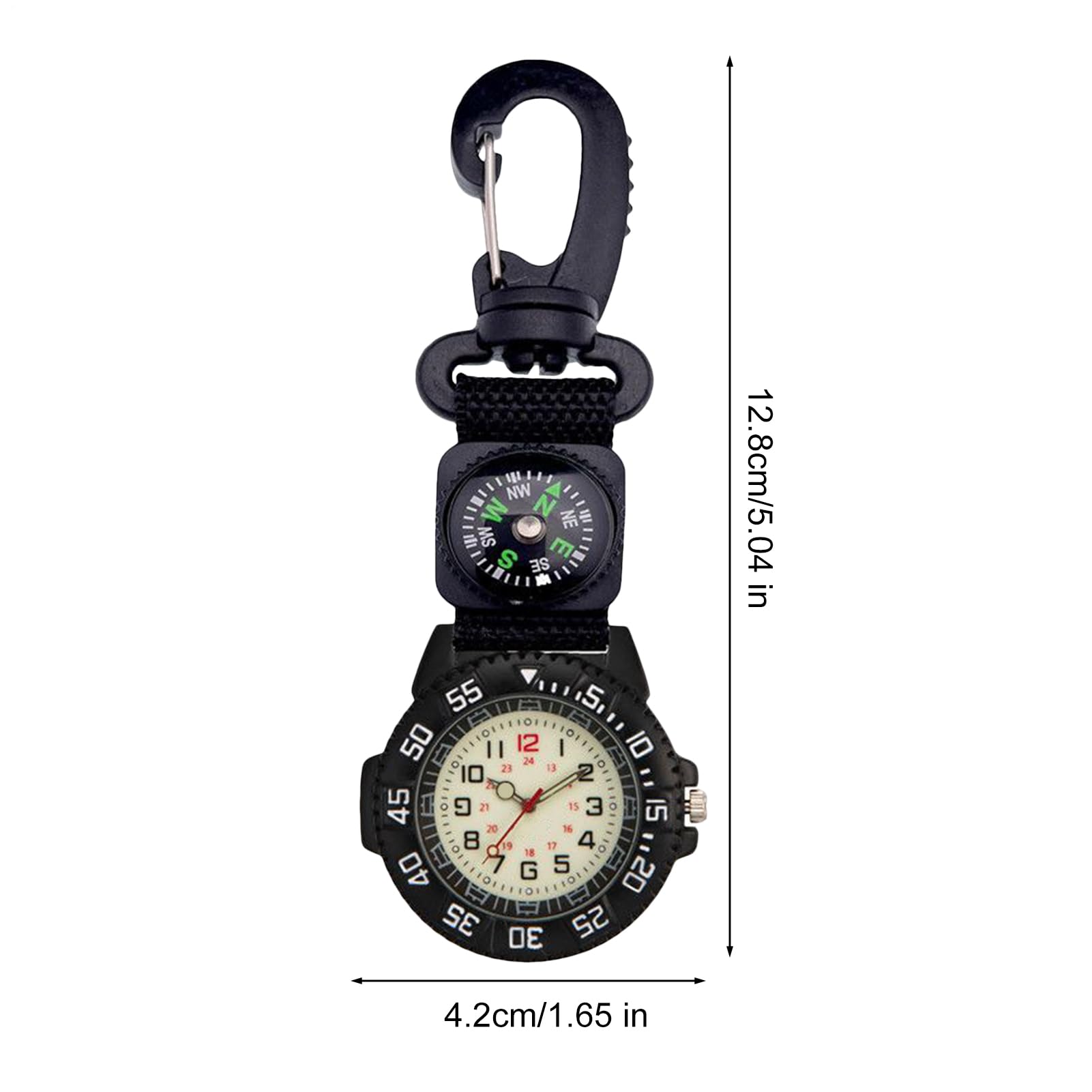 Montre à Glow Compass – Outil de Sport de Plein air, Horloge de Poche à Quartz étanche, Montre d'aventure avec Bracelet en Nylon | Idéal pour la randonnée, Le Camping, l'escalade, la natati
