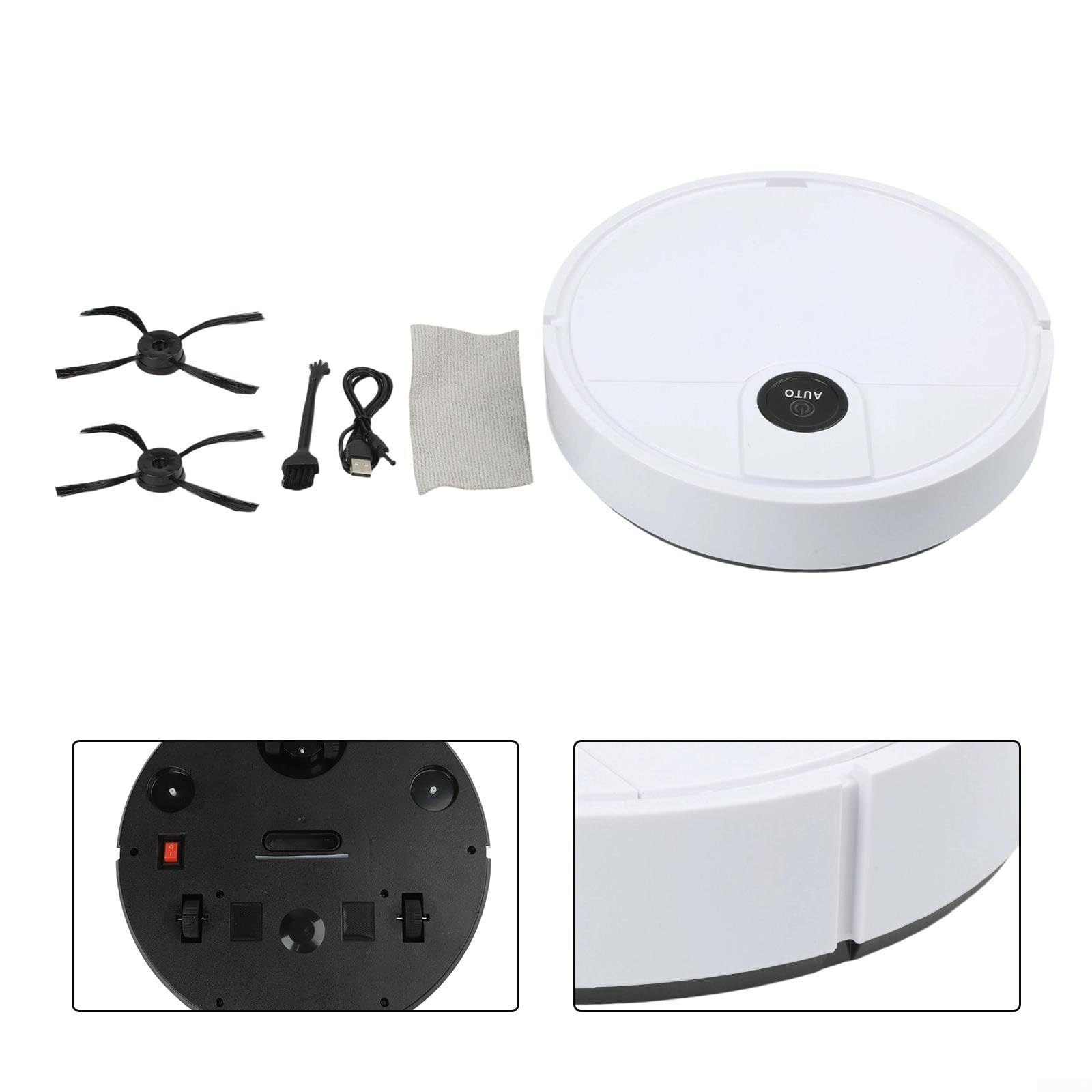 QOXEZY ABS robot odkurzający 37 cm automatyczne zamiatanie twardych podłóg
