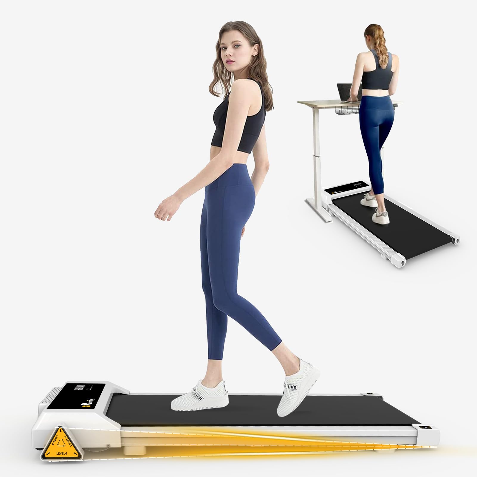 Under Desk Treadmill, Walking Pad for Home/Office, Portable Walking Treadmill 2.5HP, Walking Jogging Machine with 265 lbs Weight Capacity Remote Control LED Display