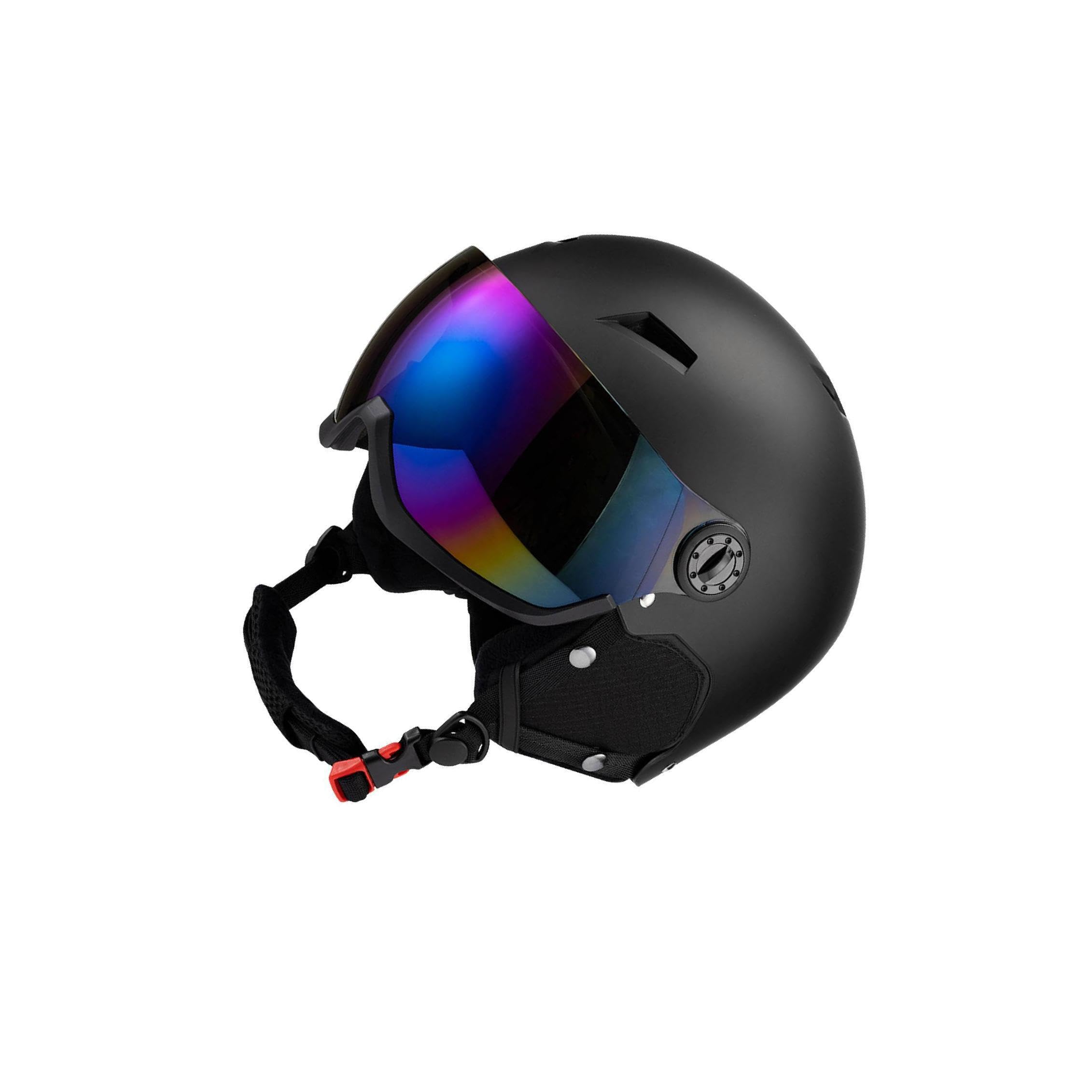 Casque de Ski, Lunettes de et Casque de Skateboard pour Sports d'hiver et activités de Plein air, Blanc, Taille XL.