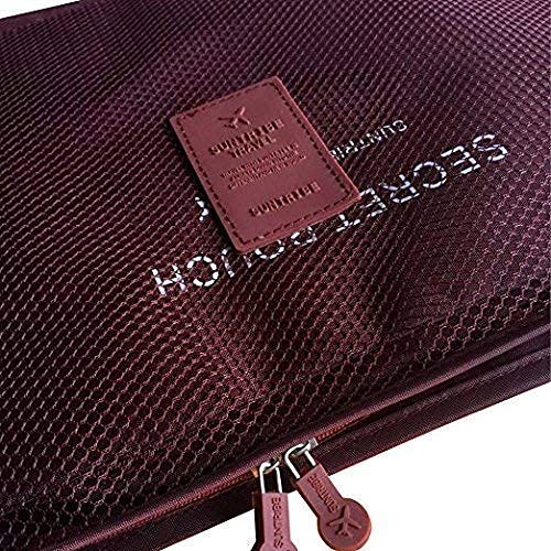 Image of 6 in 1 Polyester Secret Pouch Travel Bag Packing Cubes Laundry Bag with Undergarments & Cloth Storage Organizer Travelling Set /Suitcase Cloth Cube Bag
