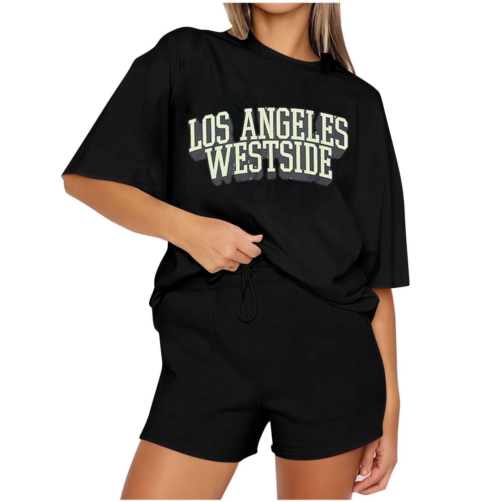 NUSGEAR 2024 Chandal Mujer Completo verano otoño 2pc Deportivo Tracksuit camiseta manga corta y pantalones corto Conjunto Moda Traje Casual Suelto Jogging Completo