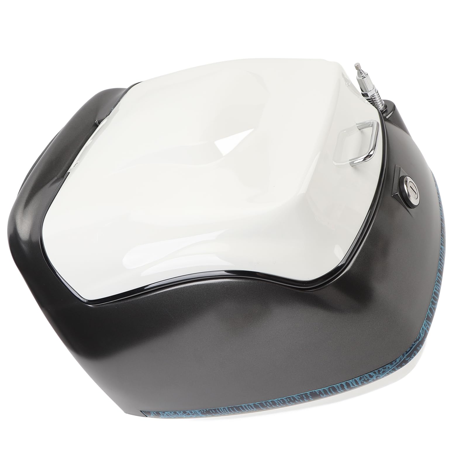 Top Case de L – Boîte Arrière de Scooter Rétro Résistante à l'eau, Convient aux Modèles Complets (Noir Blanc)