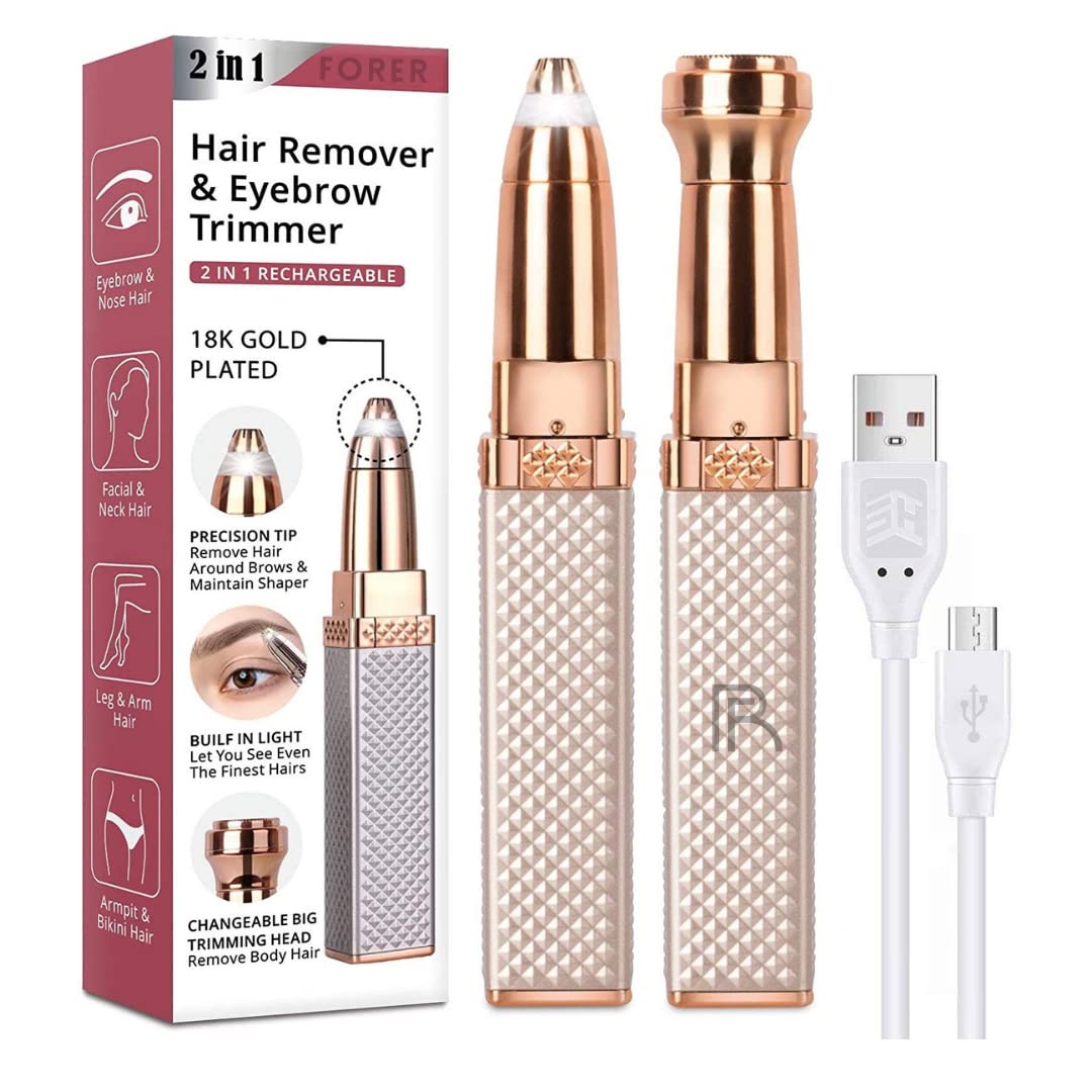 SUNSHREE Eyebrow Trimmer for Women, 2 in 1 Rechargeable hair removal trimmer for women with Replaceable Heads, upper lip hair remover for women Razor face trimmer with Indicator Lights (Rose Gold) (B09X4MF36H) Amazon Price History, Amazon Price Tracker