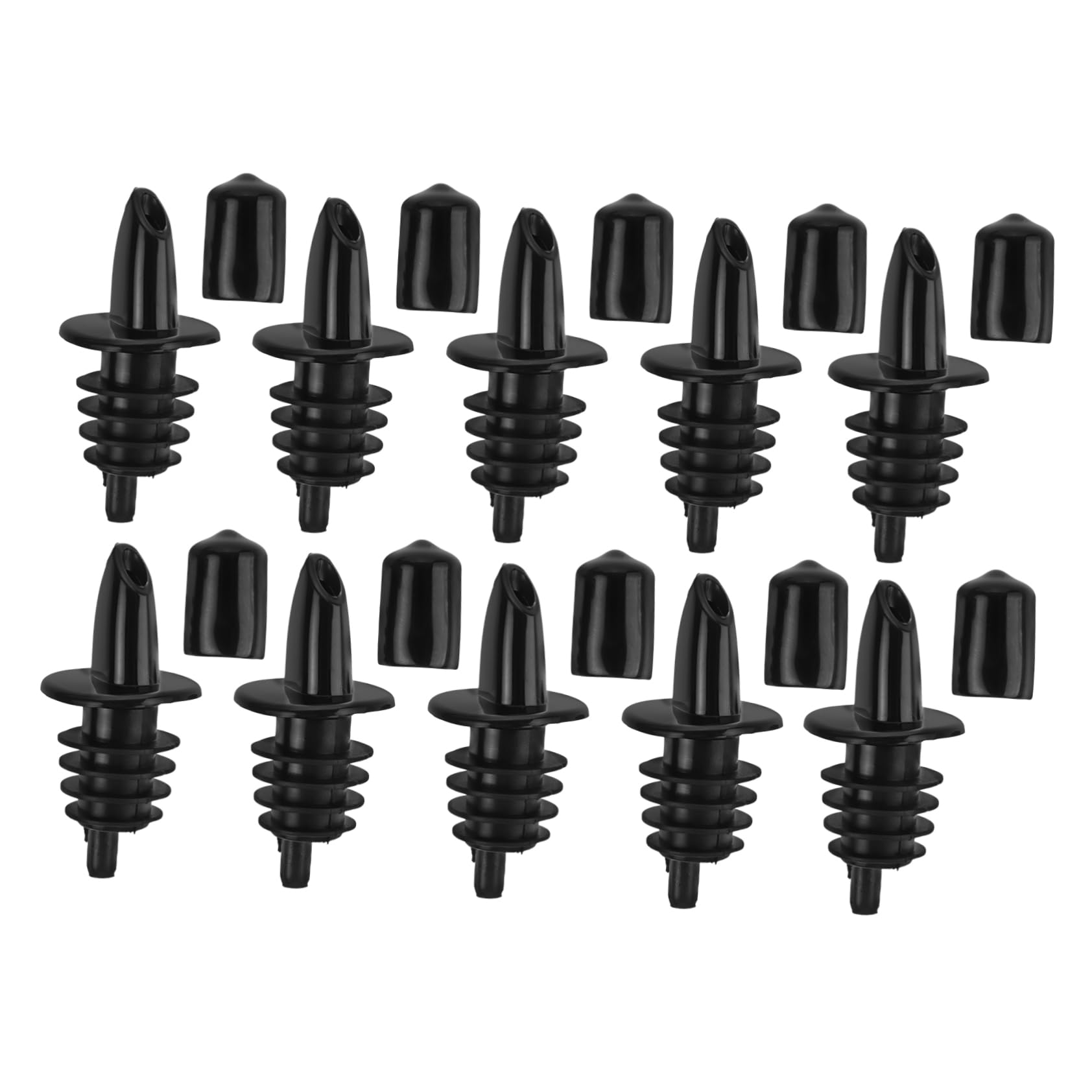 SOLUSTRE 36-pack Plastic Oil Nozzle Reusable Wine Bottle Pourer Spouts Black for Vinegar Oil Sauce