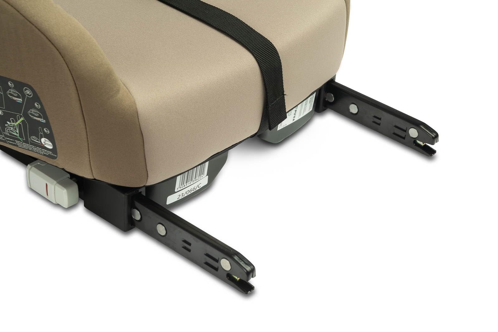 CARETERO - Auto Sitzerhöhung für Kinder - Autokindersitz PUMA - i-Size Homologation ISOFIX - für Kinder von 125-150 cm Größe - Richtige Körperhaltung Reisekomfort - Beige