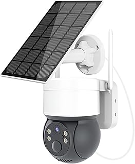 Solar Security Camera Wireless Outdoor with 360° View, Smart Siren, Spotlights, Color Night Vision, PIR Human Detection, Pan Tilt Control, 2-Way Talk, IP65