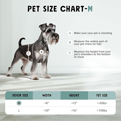 Miniatura 7 de Soporte de pared para puerta de perro de 3 solapas, puerta mediana de aleación de aluminio, puerta para perros con 2 cerraduras, capa de