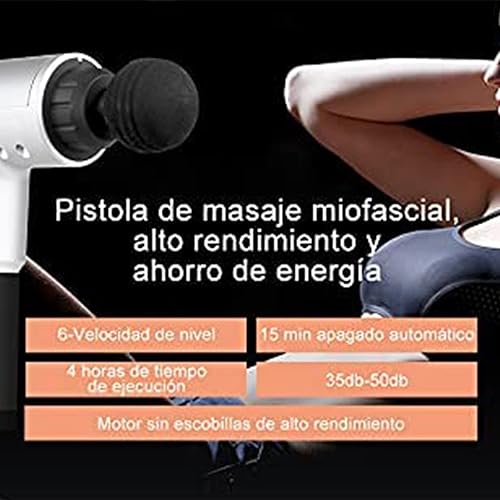 Miniatura 7 de Masajeador muscular eléctrico de percusión de mano para alivio del dolor de tejido profundo de espalda cuello hombros 6 velocidades máquina de