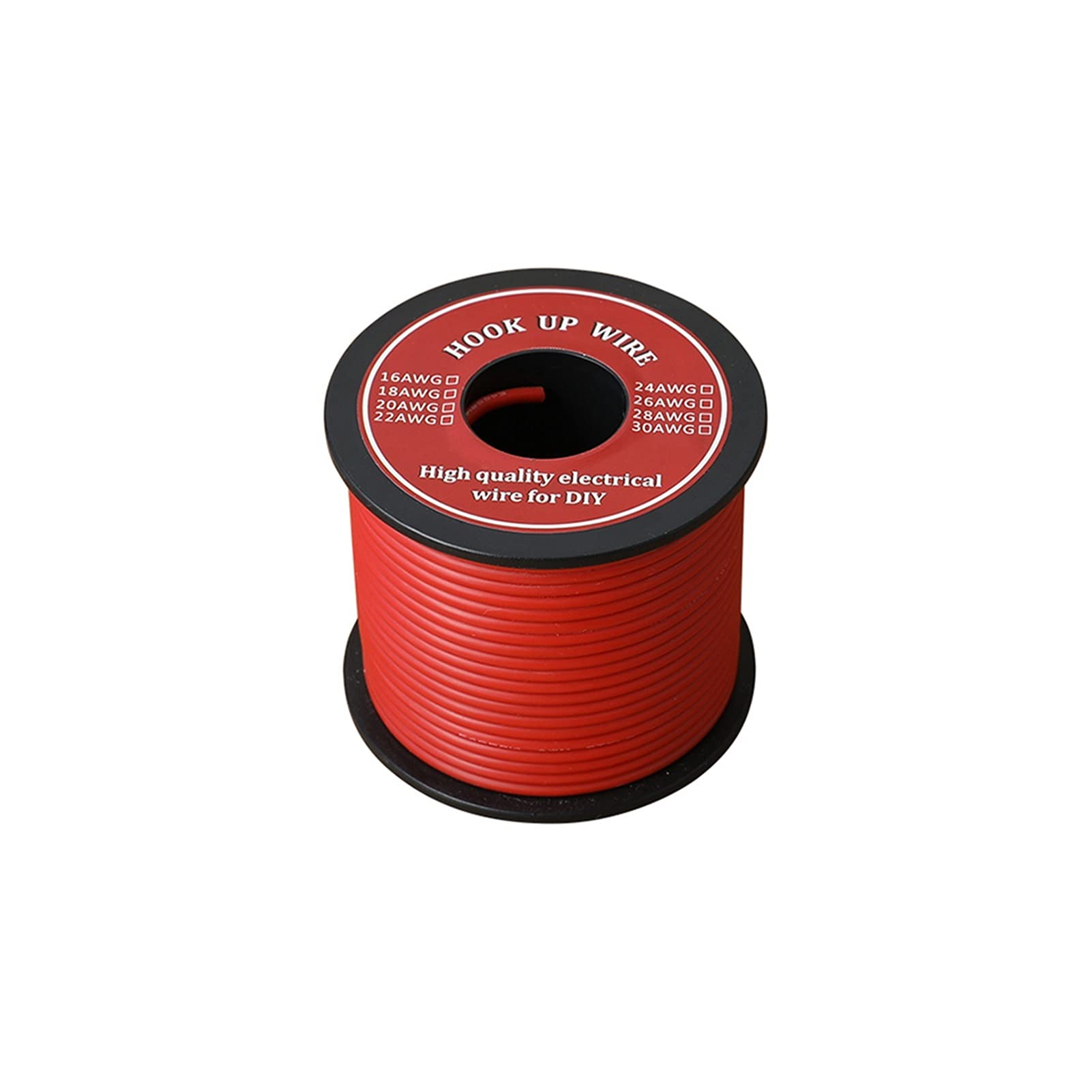 Cable Electrique,Fil Electrique 6-25m / lot 16 AWG brin bloqué branchement silicone flexible fil électrique caoutchouc isolé cuivre en cuivre en cuivre en cuivre 12.7A(Black,25m)