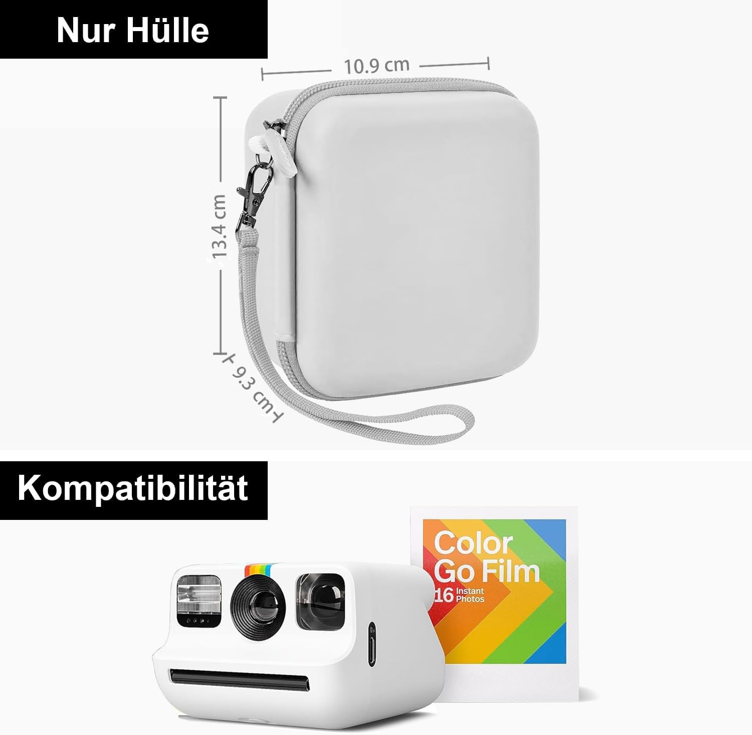 Leayjeen Custodia Rigida per Fotocamera Istantanea Polaroid Go 2, Bianca