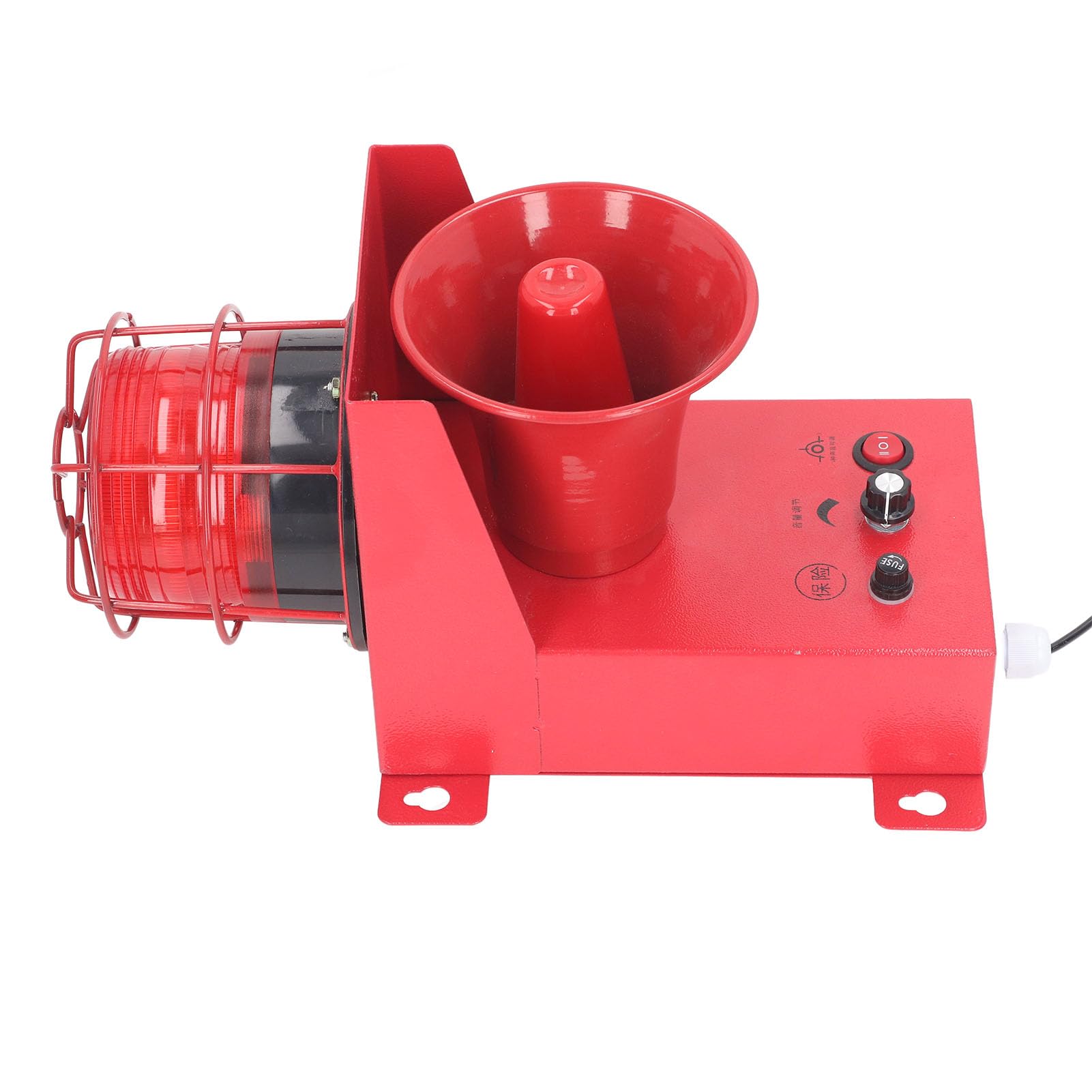 Industrial Sound Light Alarm High Brightness Volume Adjustable 60W Industrial Siren Wall Mounted 130dB IP65 Construction Site (DC24V)