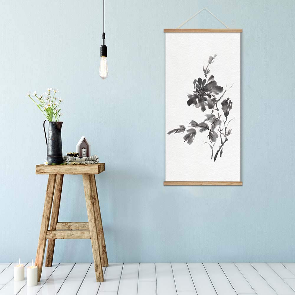 NWT Hanging Poster Magnetic Wooden Framed, Ink Painting Designs Home Wall Poster Prints Decoration Ready to Hang - 18