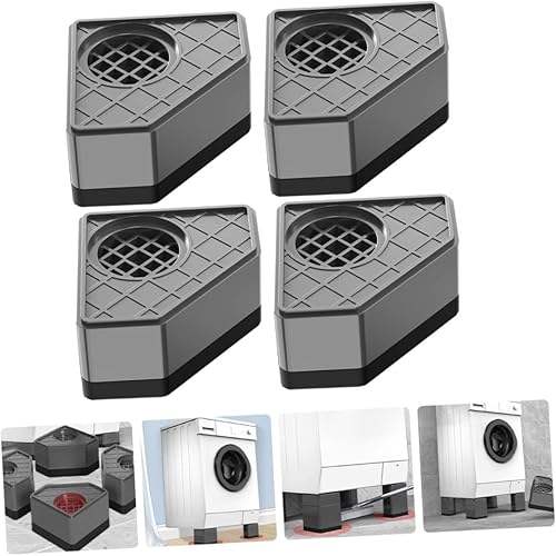 Miniatura 3 de Almohadilla de elevación de pies para lavadora, 4 piezas, almohadillas de elevación de arandela gris, estabilizadores, accesorio de lavadora a