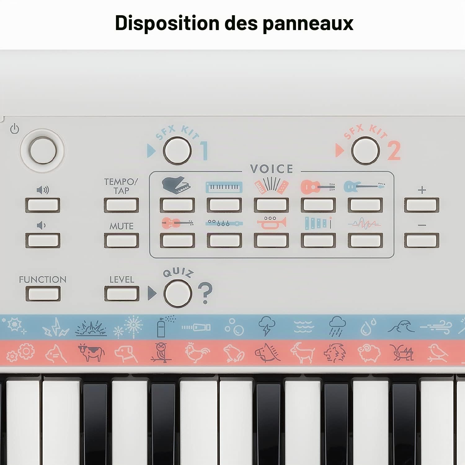 Yamaha Remie PSS-E30 – Clavier Mini Touches – Clavier d'initiation léger et portable pour enfants – Avec sonorités et bruitages intégrés – Blanc