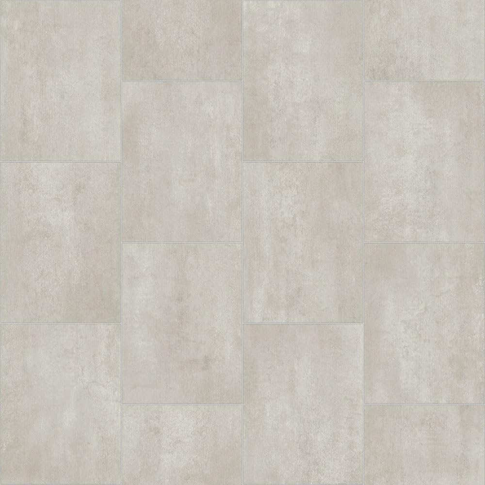 Tile Effect Vinyl Flooring 2.5mm Thick Felt Backed Lino Roll Bathroom Kitchen (Pale Stone Tiles - 3m Wide x 4.5m Long)