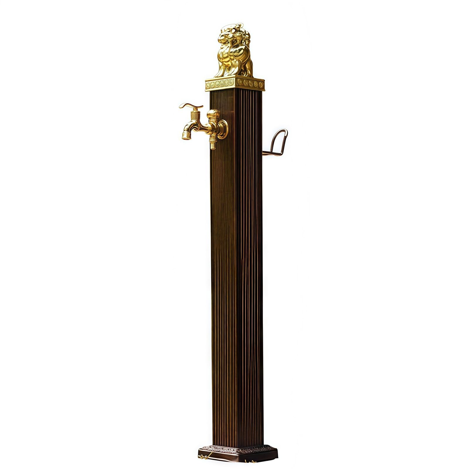 Grifo exterior anticongelante, boca de incendios retro con columna, entrada de agua subterránea, entrada de agua lateral, apto para jardines, patios traseros y riego(17x17x116cm)