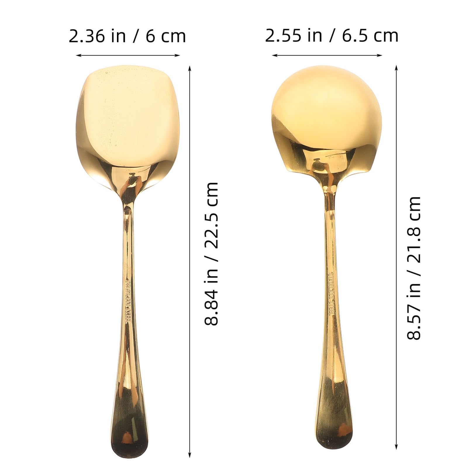 Cabilock 2Pcs Long Handle Stainless Steel Serving Spoons Soup and Buffet Utensils for Home and Restaurant Use and Easy to Clean Mirror Finish