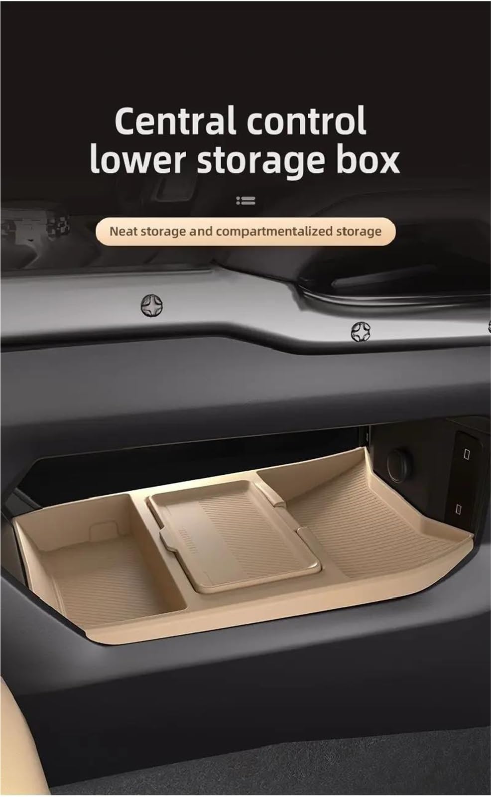 Per Chery Per Jetour T2 Traveller ICH-X K3 2024 Scatola Immagazzinaggio Bracciolo Controllo Centrale Sotto Strato Organizzare Contenitore per console centrale(Brown)