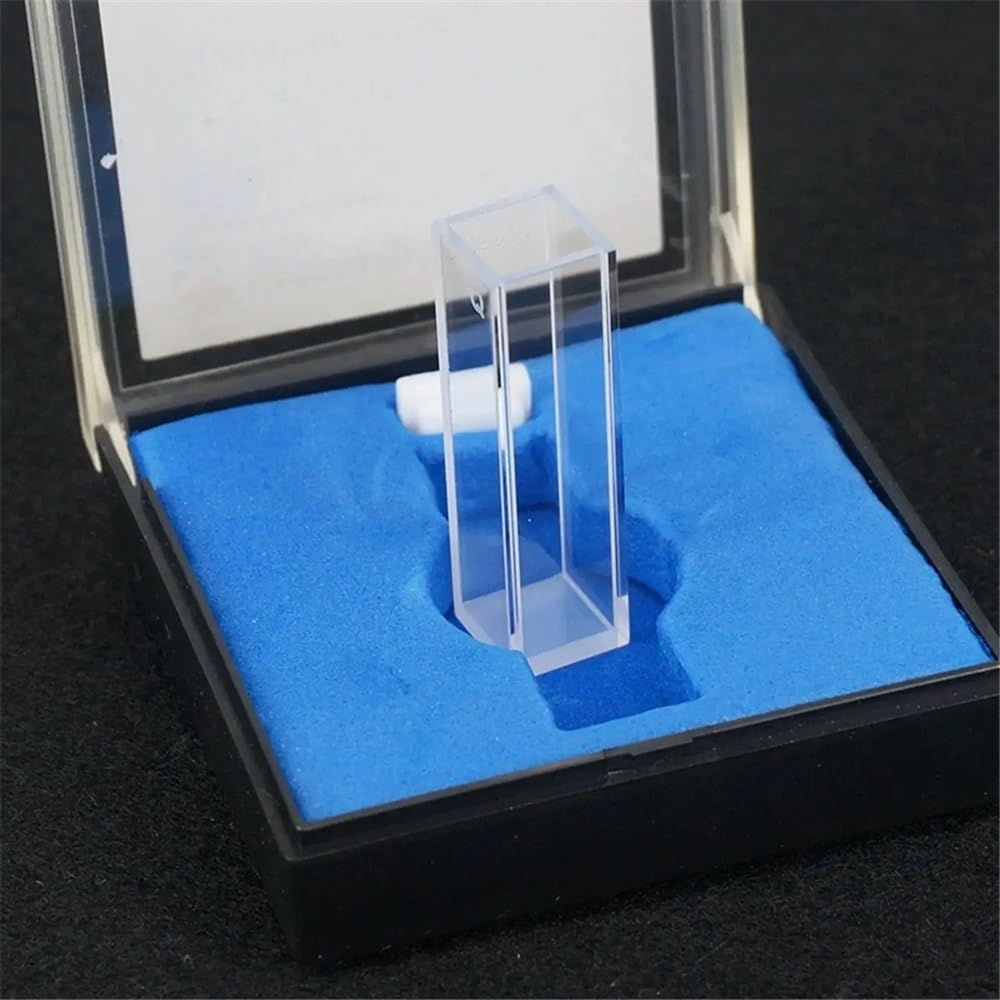 Vetreria da laboratorio Cuvetta in quarzo da 3,5 ml con percorso da 10 mm, con coperchio, lucidatura a 4 facce