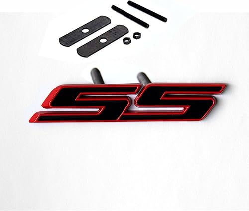 Yoaoo 1 insignia 3D para rejilla de la serie Camaro con marco rojo y línea roja