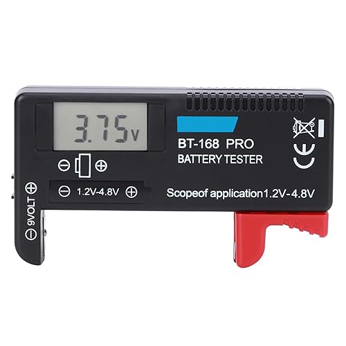 Oumefar Cargue tamaño compacto 1.2V-4.8V Pantalla LCD digital de alta presión probador de batería para el hogar para pilas pequeñas