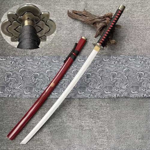 LorDerBing 竹刀 木刀 居合模造刀 唐横刀 居合練習刀 太刀鞘付き 竹製とABS 軽量 耐久性 初心者 剣術 筋トレ トレーニング用 室内 舞台道具 古風なアクセサリー ロールプレイング 刀道 剣道 男女兼用 贈り物 メンズ 送別品 記念品 (V